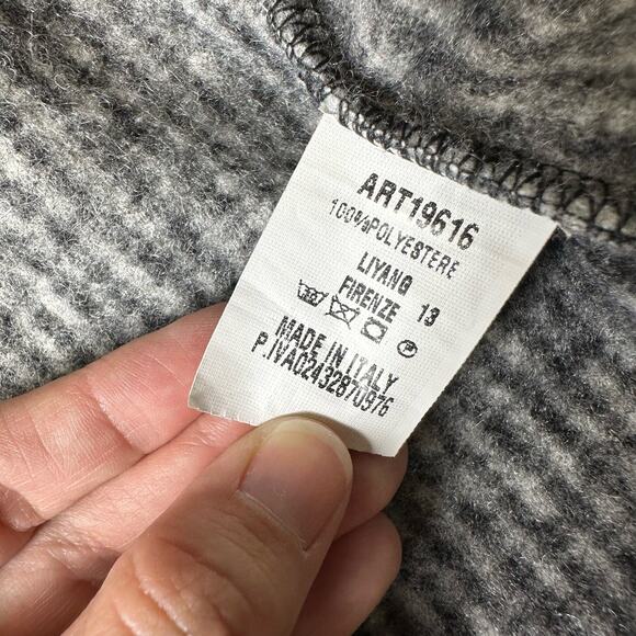 Women’s Italian Bouclé Knit Coat Gray Black Shawl Collar New Collection L 13 - Picture 3 of 8